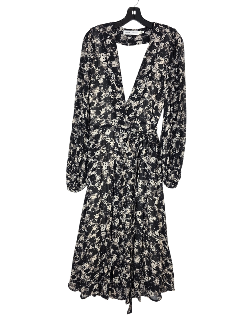Inwear Copenhagen 1969 abstract print Long-Sleeve Wrap Maxi Dress with Tie Waist